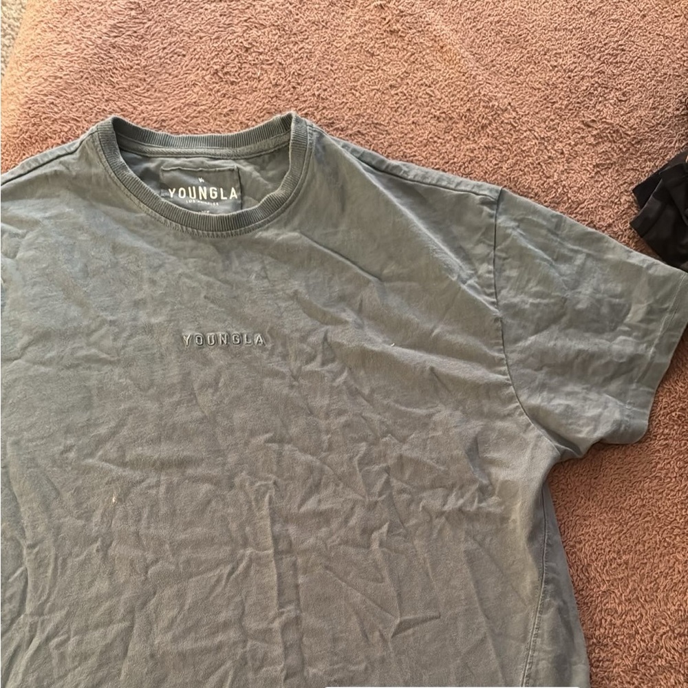 YoungLA Men’s Blue/Gray Oversized Tee - Size Large